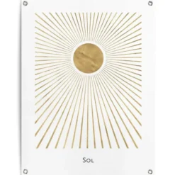 Tuinposter Zon - 80 x 60 - Goudkleurig
