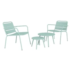 Tuin salontafel MIRMANDE - 60 cmx60 cmx34 cm - Amandelgroen Metaal