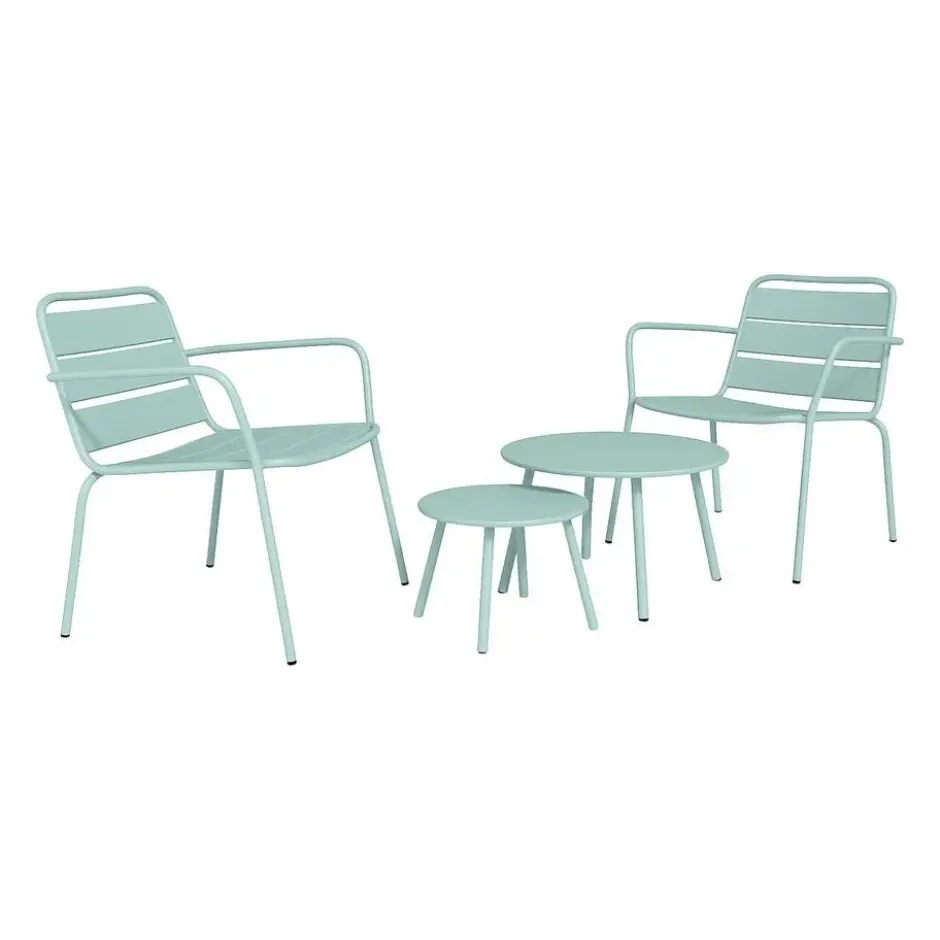Tuin salontafel MIRMANDE - 60 cmx60 cmx34 cm - Amandelgroen Metaal