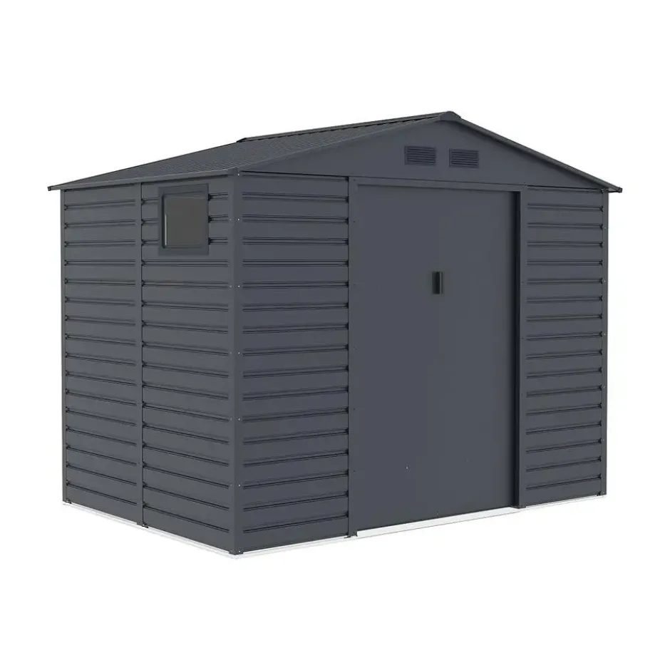 Tuinschuur ADELMO - 267 cmx181 cmx221 cm - Antracietgrijs Metaal