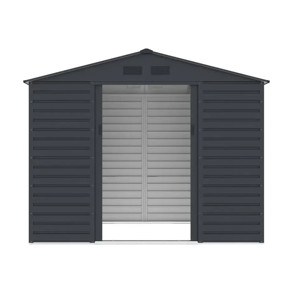 Tuinschuur ADELMO - 267 cmx181 cmx221 cm - Antracietgrijs Metaal