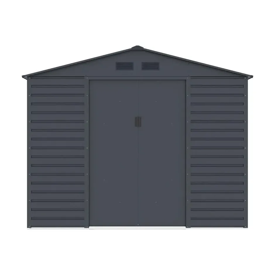 Tuinschuur ADELMO - 267 cmx181 cmx221 cm - Antracietgrijs Metaal