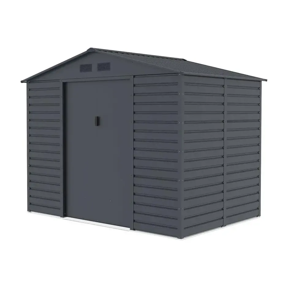 Tuinschuur ADELMO - 267 cmx181 cmx221 cm - Antracietgrijs Metaal