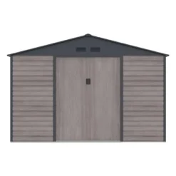 Tuinschuur ADELMO - 330 cmx372 cmx229 cm - Antracietgrijs Natuurlijk donker