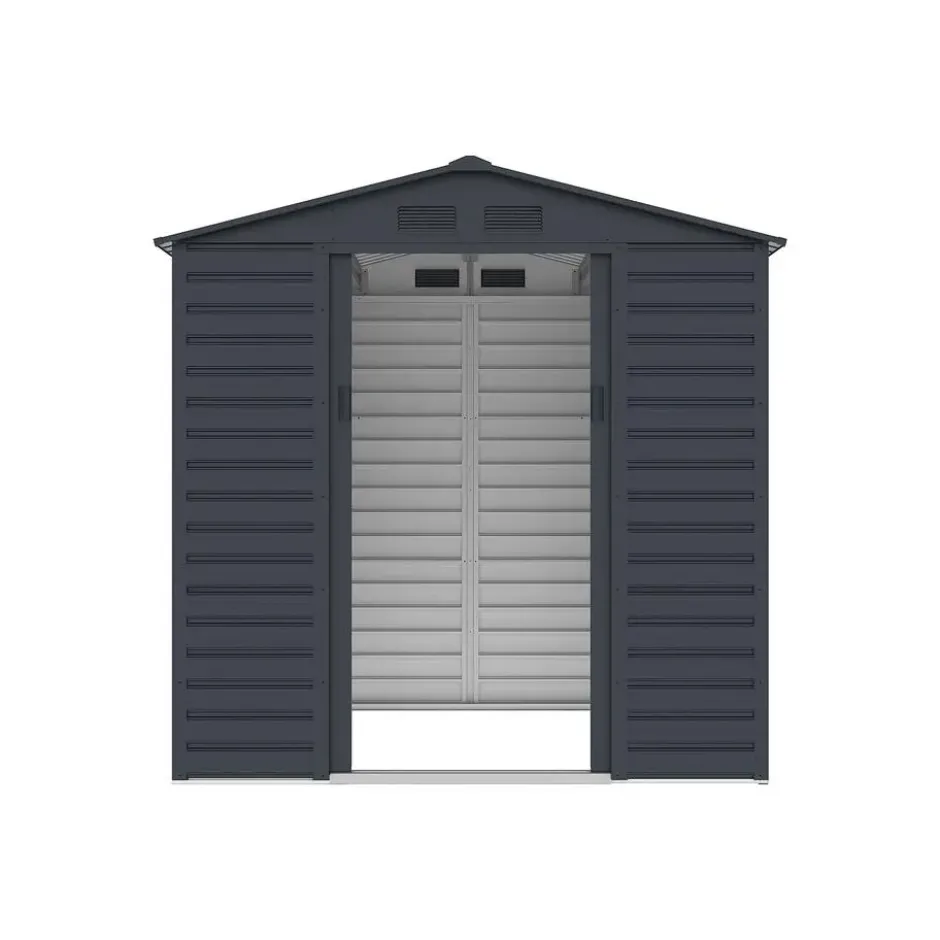 Tuinschuur ADELMO - 203 cmx181 cmx213 cm - Antracietgrijs Metaal
