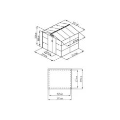 Tuinschuur ADELMO - 267 cmx245 cmx221 cm - Antracietgrijs Metaal