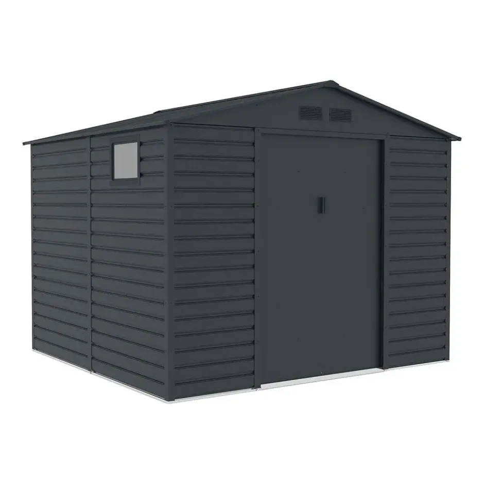 Tuinschuur ADELMO - 267 cmx245 cmx221 cm - Antracietgrijs Metaal