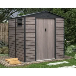 Tuinschuur ADELMO - 203 cmx181 cmx213 cm - Antracietgrijs Natuurlijk donker
