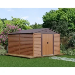 Tuinschuur ARSEGO - 309 cmx352 cmx177 cm - Natuurlijk donker Metaal