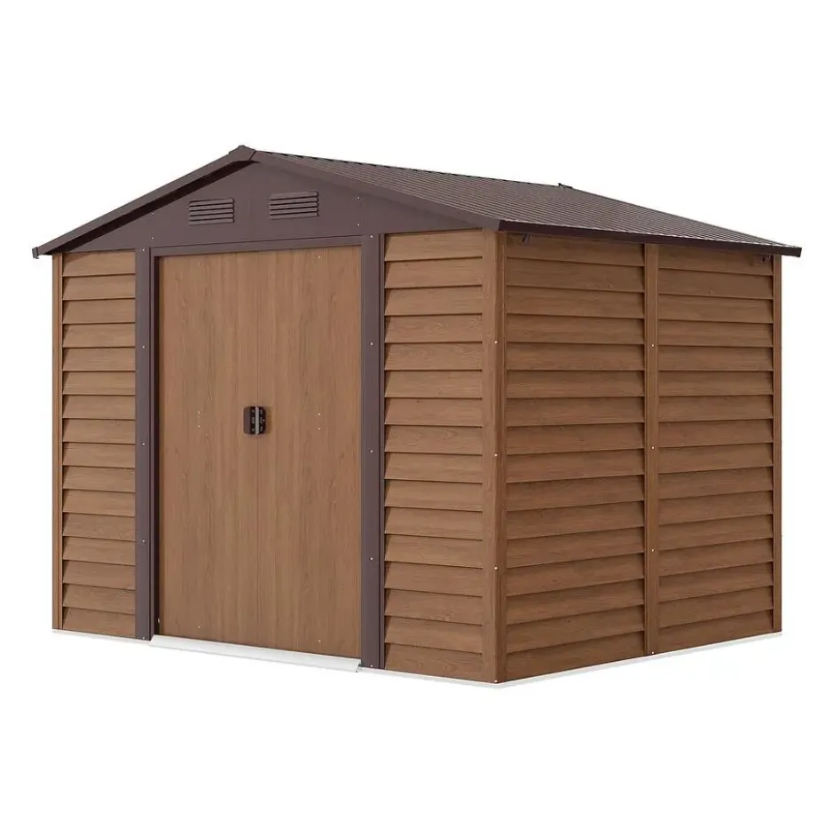 Tuinschuur ARSEGO - 266 cmx224 cmx177 cm - Natuurlijk donker Metaal