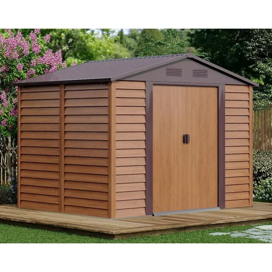 Tuinschuur ARSEGO - 266 cmx224 cmx177 cm - Natuurlijk donker Metaal