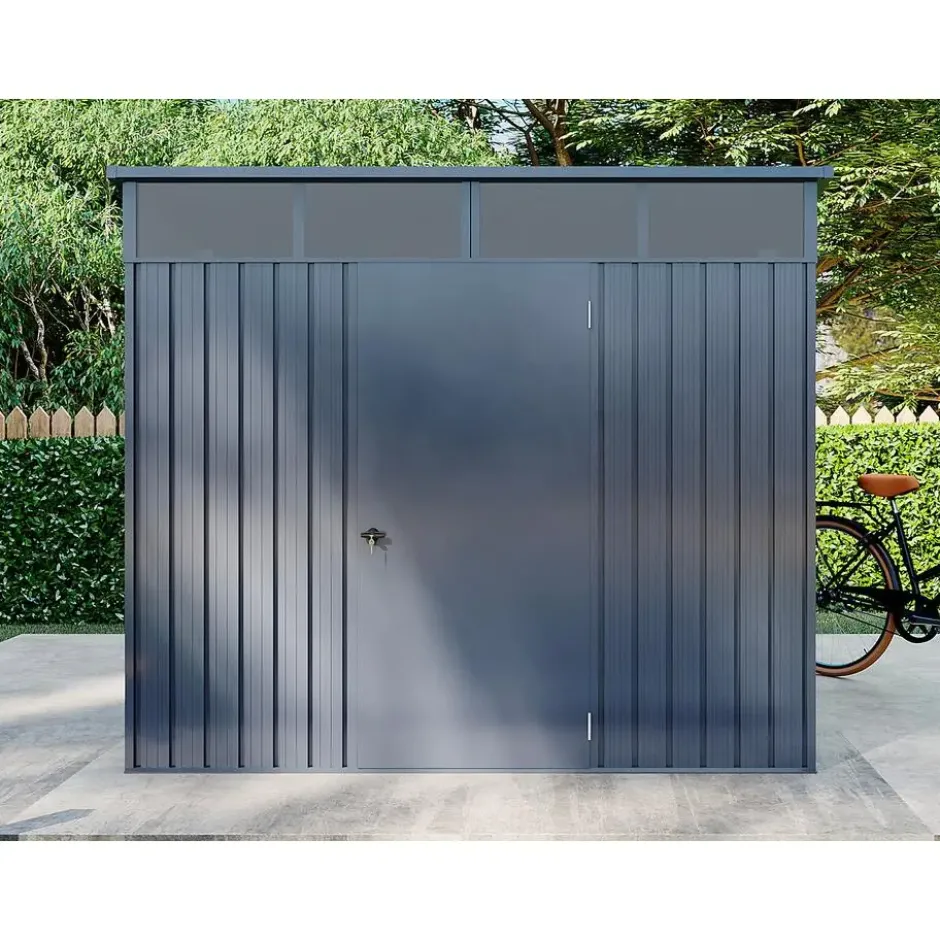 Tuinschuur CLAFTON - 224 cmx181 cmx177 cm - Antracietgrijs Metaal