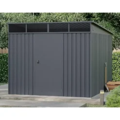 Tuinschuur CLAFTON - 224 cmx267 cmx177 cm - Antracietgrijs Metaal