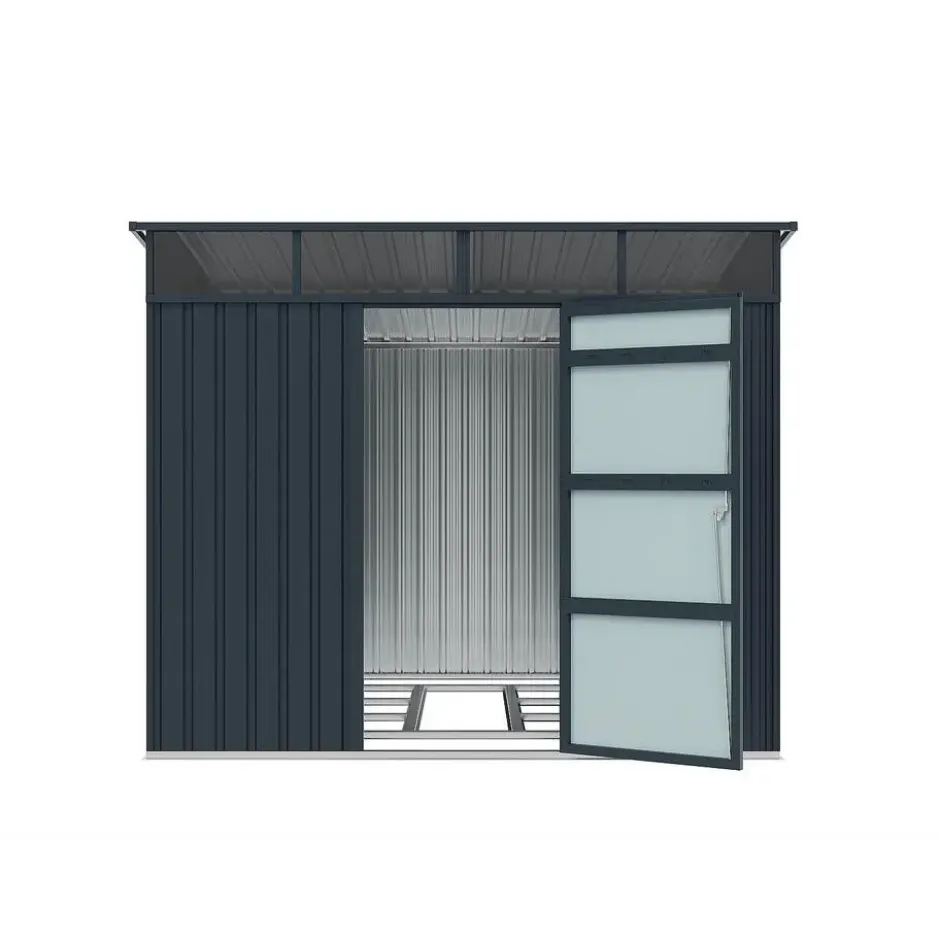 Tuinschuur CLAFTON - 224 cmx267 cmx177 cm - Antracietgrijs Metaal