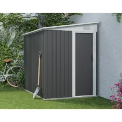 Tuinschuur DAXTON - 141 cmx195 cmx170 cm - Antracietgrijs Metaal