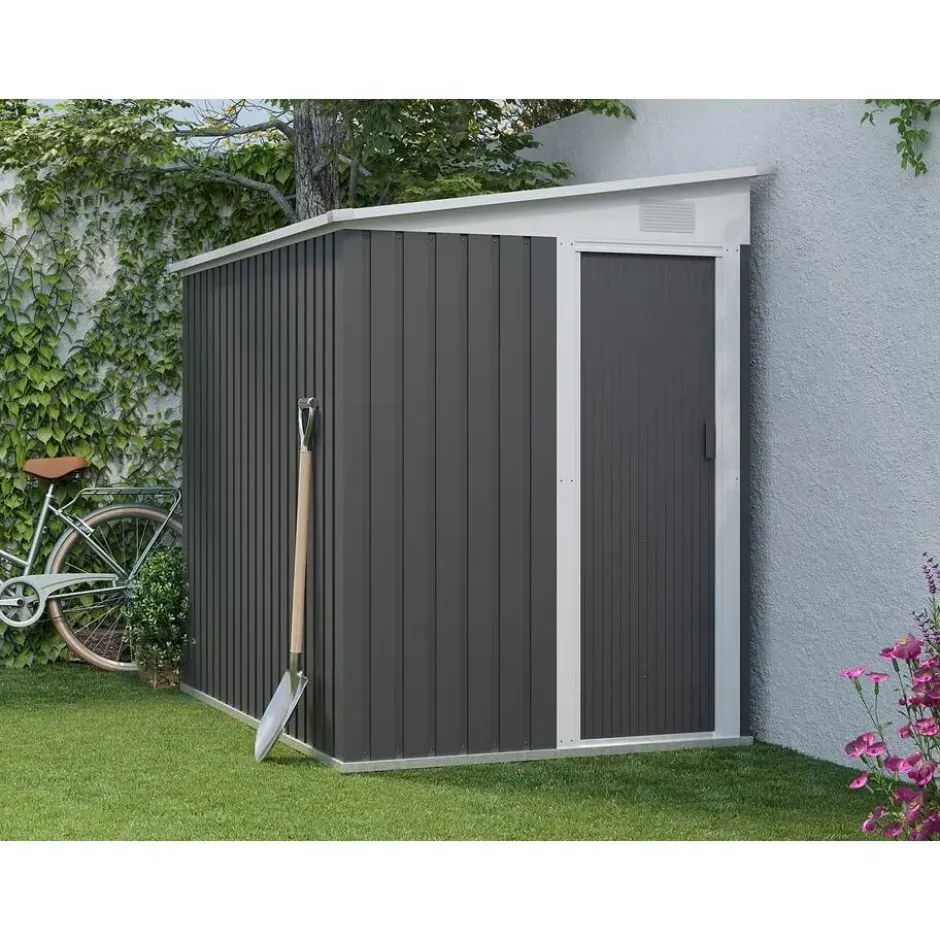 Tuinschuur DAXTON - 141 cmx195 cmx170 cm - Antracietgrijs Metaal