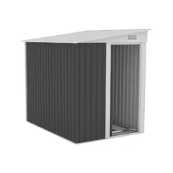 Tuinschuur DAXTON - 141 cmx195 cmx170 cm - Antracietgrijs Metaal