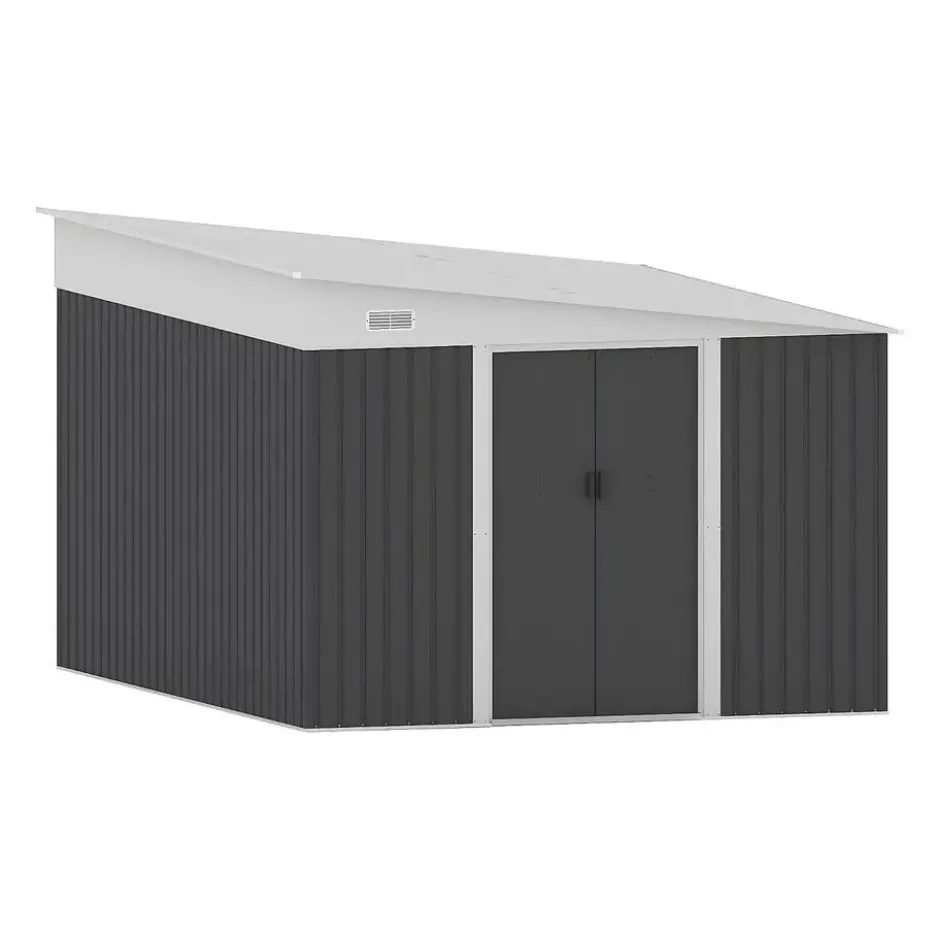 Tuinschuur DAXTON - 269 cmx334 cmx168 cm - Antracietgrijs Metaal
