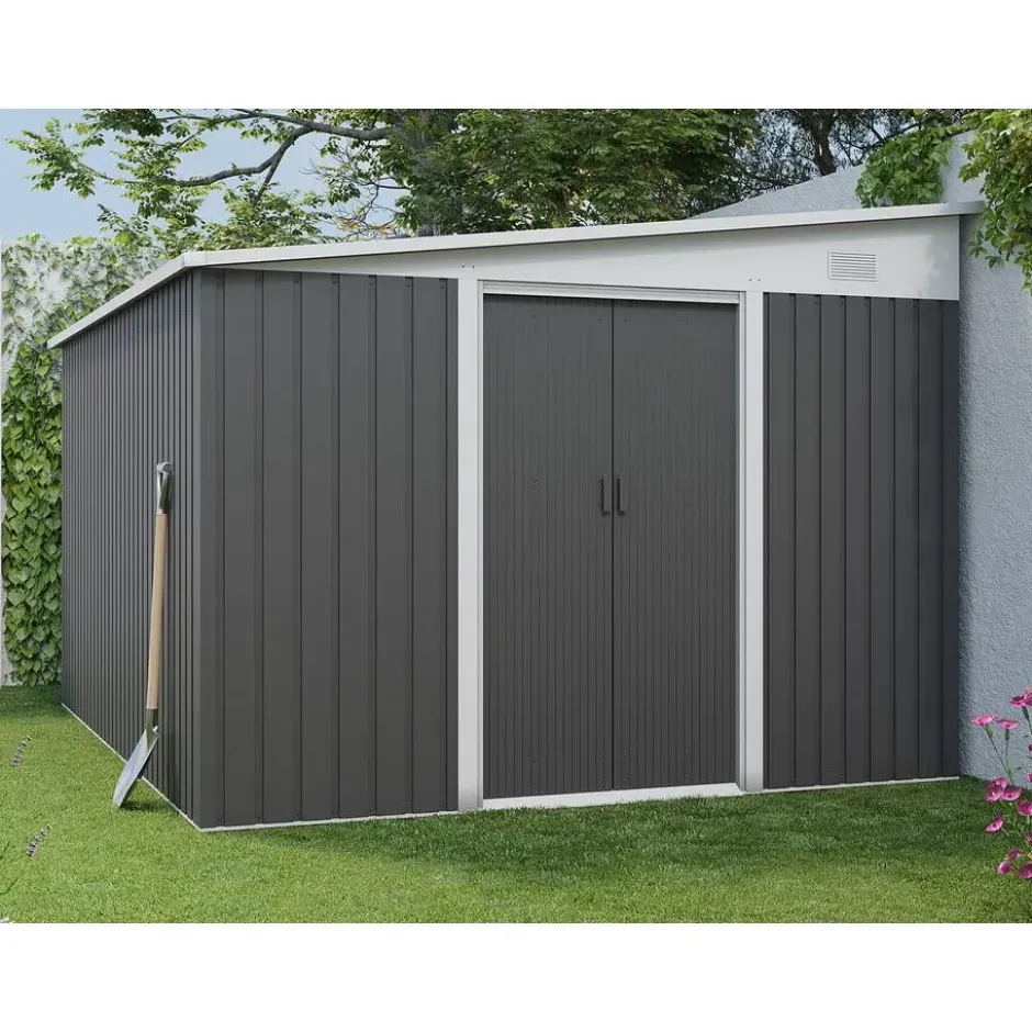 Tuinschuur DAXTON - 269 cmx334 cmx168 cm - Antracietgrijs Metaal