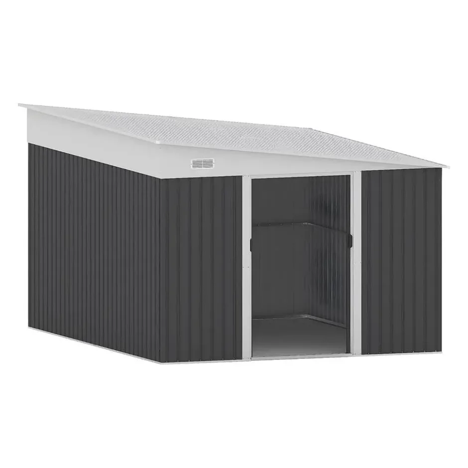 Tuinschuur DAXTON - 269 cmx334 cmx168 cm - Antracietgrijs Metaal