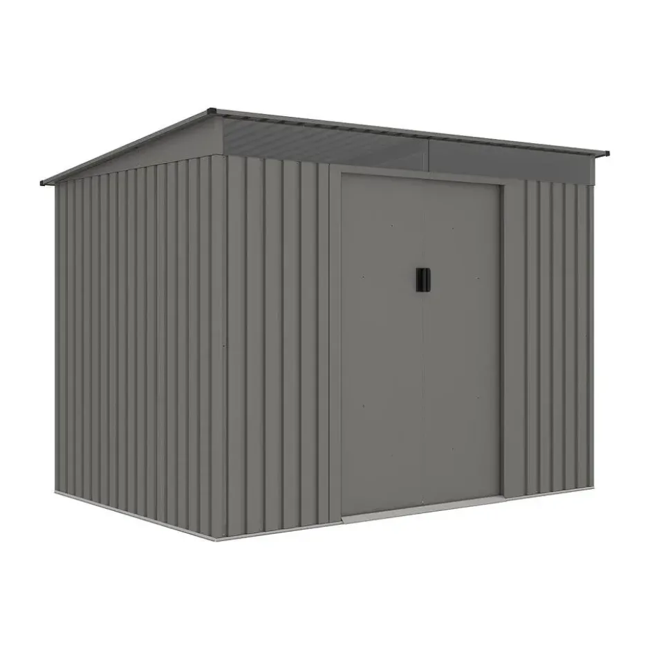Tuinschuur FOLCO - 251 cmx171 cmx191 cm - Grijs Metaal