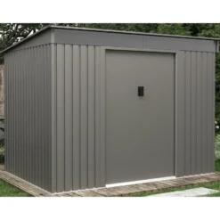 Tuinschuur FOLCO - 251 cmx171 cmx191 cm - Grijs Metaal