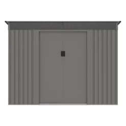 Tuinschuur FOLCO - 251 cmx171 cmx191 cm - Grijs Metaal