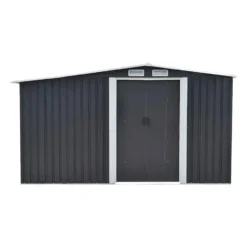 Tuinschuur LERY - 313 cmx302 cmx154 cm - Antracietgrijs Metaal