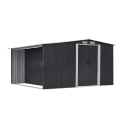 Tuinschuur LERY - 313 cmx302 cmx154 cm - Antracietgrijs Metaal