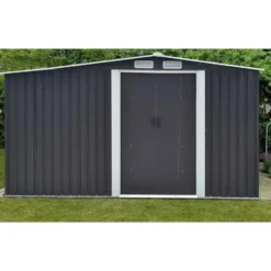 Tuinschuur LERY - 313 cmx302 cmx154 cm - Antracietgrijs Metaal