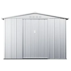 Tuinschuur LINUS - 257 cmx169 cmx192 cm - Lichtgrijs Metaal