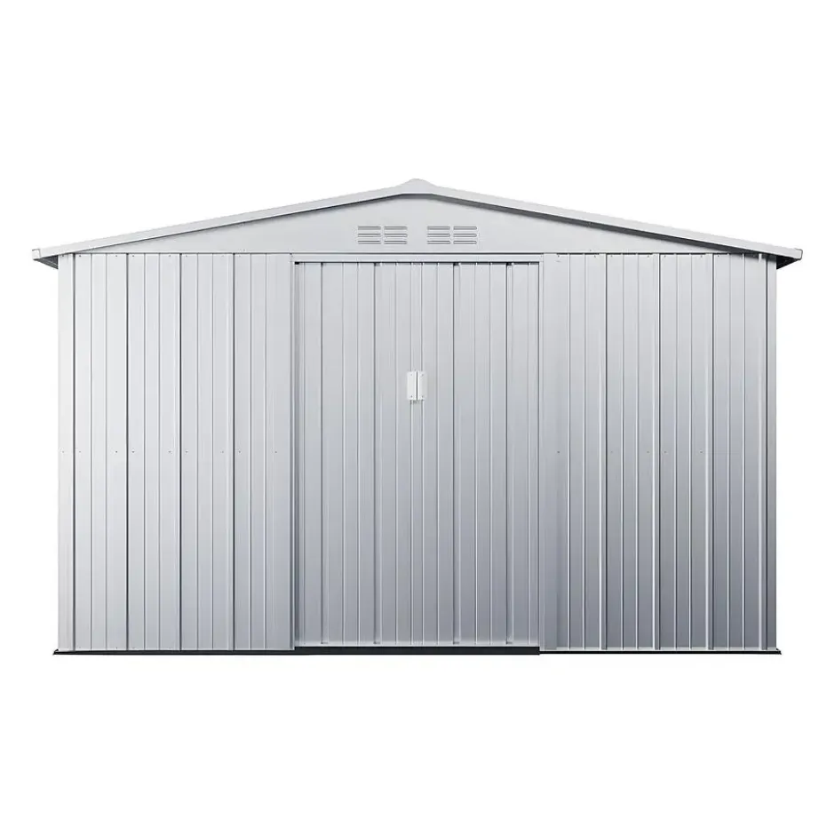 Tuinschuur LINUS - 302 cmx235 cmx195 cm - Lichtgrijs Metaal