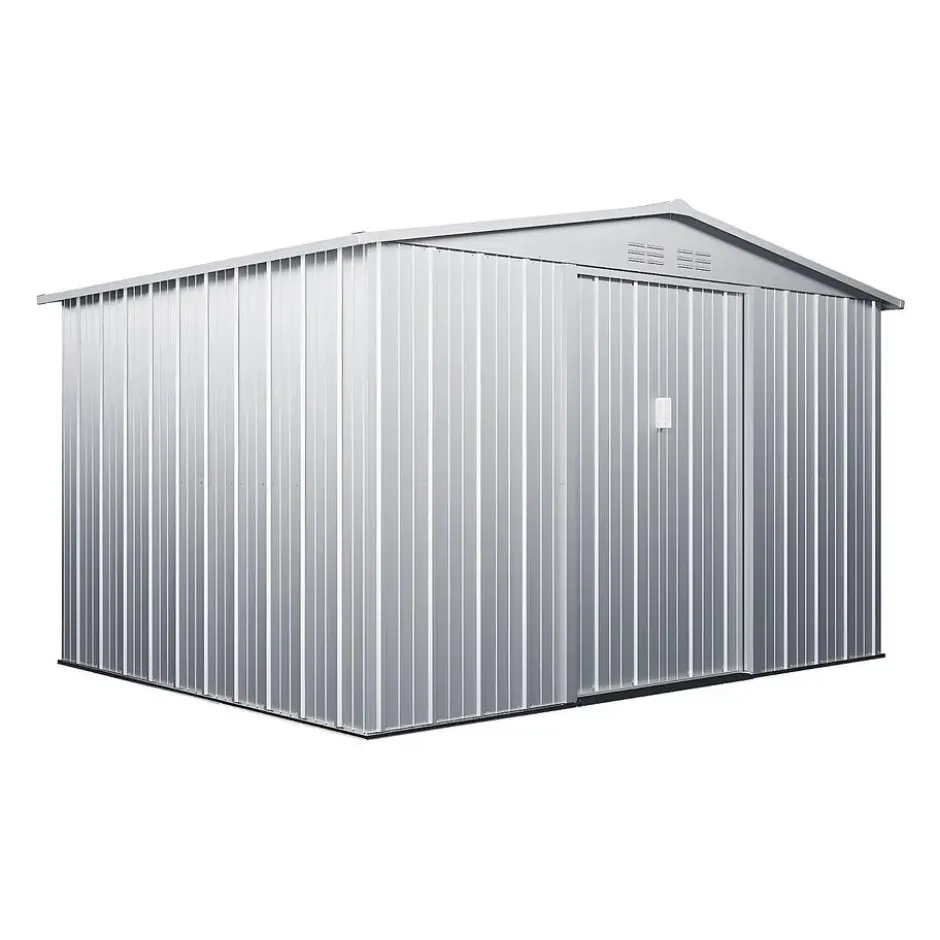 Tuinschuur LINUS - 302 cmx235 cmx195 cm - Lichtgrijs Metaal