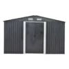 Tuinschuur MANSO - 312 cmx377 cmx170 cm - Antracietgrijs Metaal