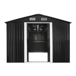 Tuinschuur MANSO - 247 cmx296 cmx170 cm - Antracietgrijs Metaal