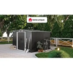 Tuinschuur MANSO - 247 cmx247 cmx170 cm - Antracietgrijs Metaal