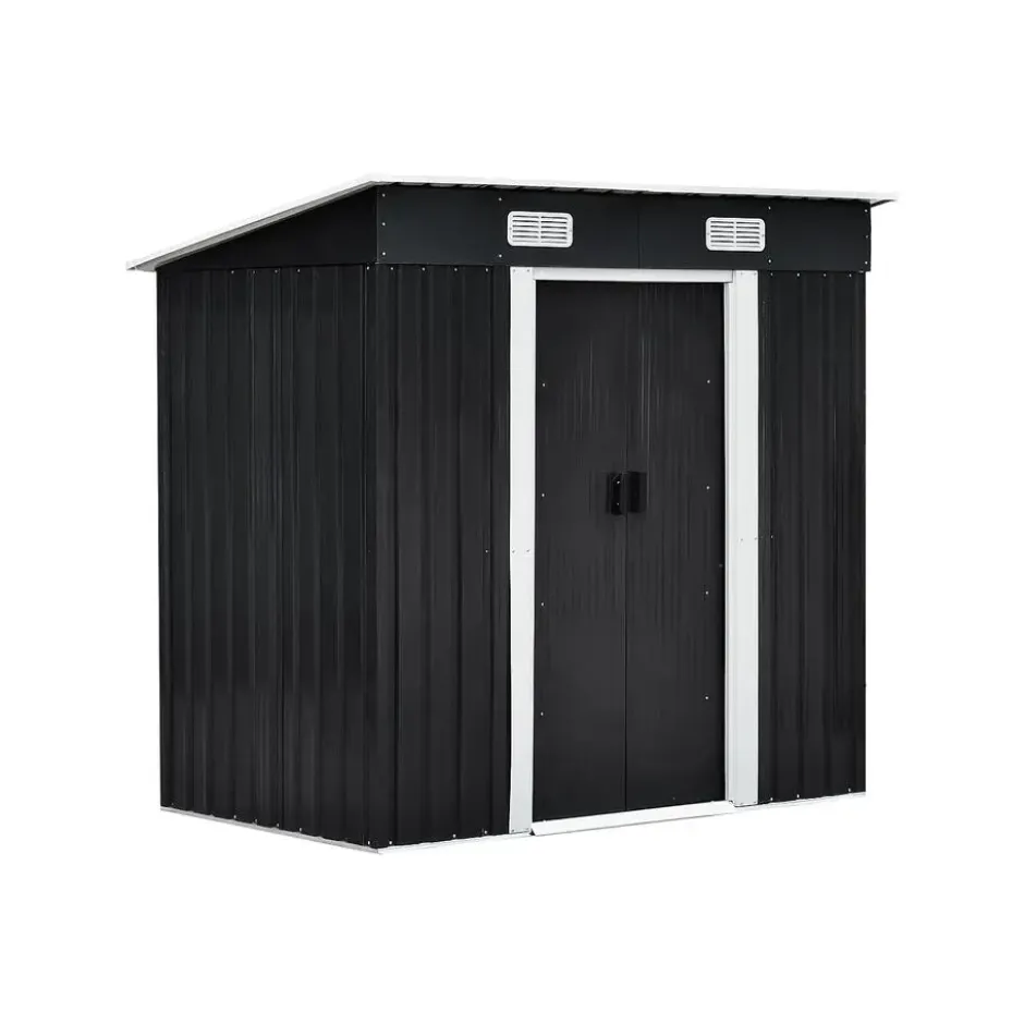 Tuinschuur MANSO - 183 cmx109 cmx170 cm - Antracietgrijs Metaal