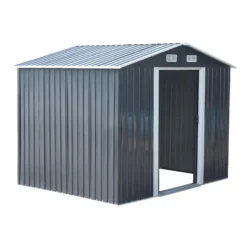 Tuinschuur MANSO - 247 cmx191 cmx170 cm - Antracietgrijs Metaal