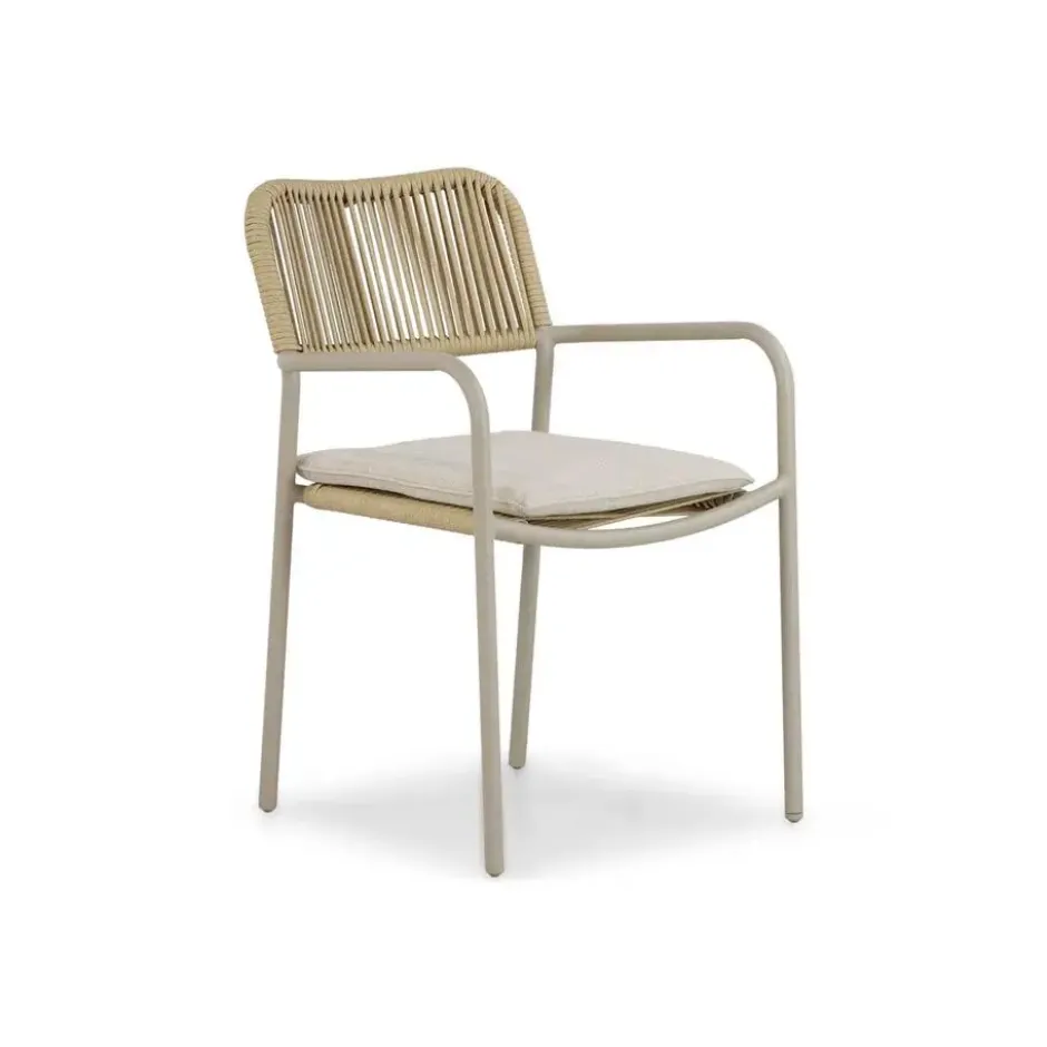 Tuinstoel stapelbaar Aluminium/rope Taupe-naturel-bruin Coco Penya