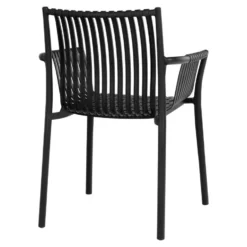 Tuinstoel Zwart - Zithoogte 45,5cm - Tulsa - Set van 4