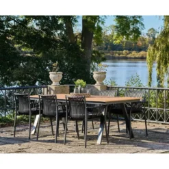 Tuinstoel Zwart - Zithoogte 45,5cm - Tulsa - Set van 4