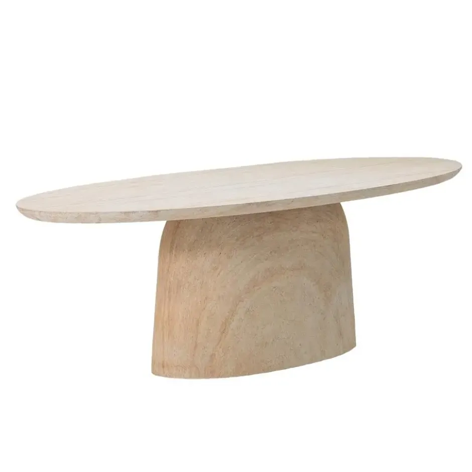 Tuintafel Ovaal - Naturel Travertin - 200x100x74cm - Myrna