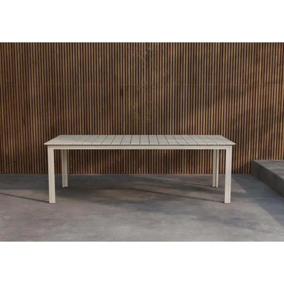 Tuintafel Rechthoekig Beige Metaal - 229x100x75cm - Levels