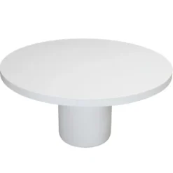 Tuintafel Rond 120cm - Wit Eco Composiet - Betonlook - Eden