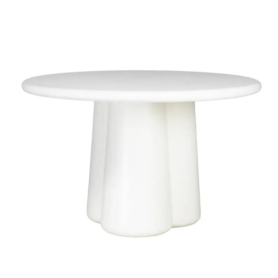 Tuintafel Rond Off White Eco Composiet - 120x120x77cm - Boaz