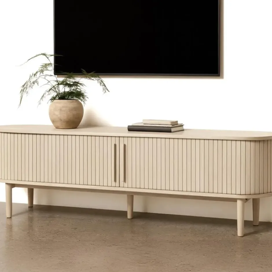 Tv-Meubel Licht Eikenhout - 180x40x55,6cm - Meta