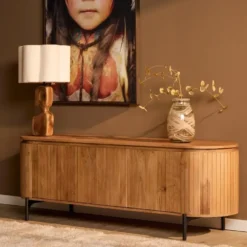 Tv-meubel Naturel Hout - 165x45x55cm - Solana