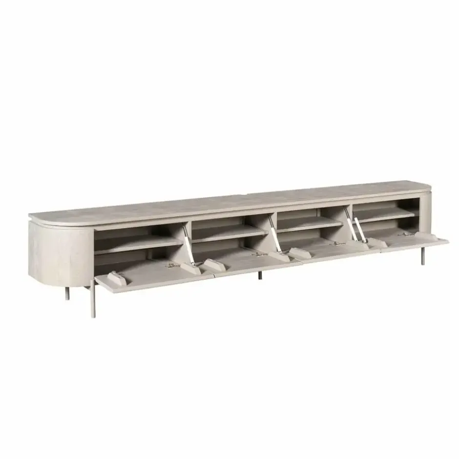 Tv-meubel Taupe Hout - 240x35x30cm - Excellent