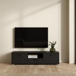 Tv-meubel Zwart - 150x40x40cm - Media