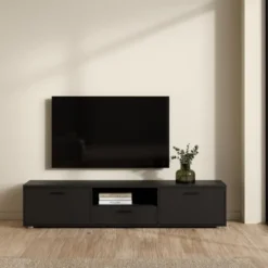 Tv-meubel Zwart - 180x40x40cm - Media
